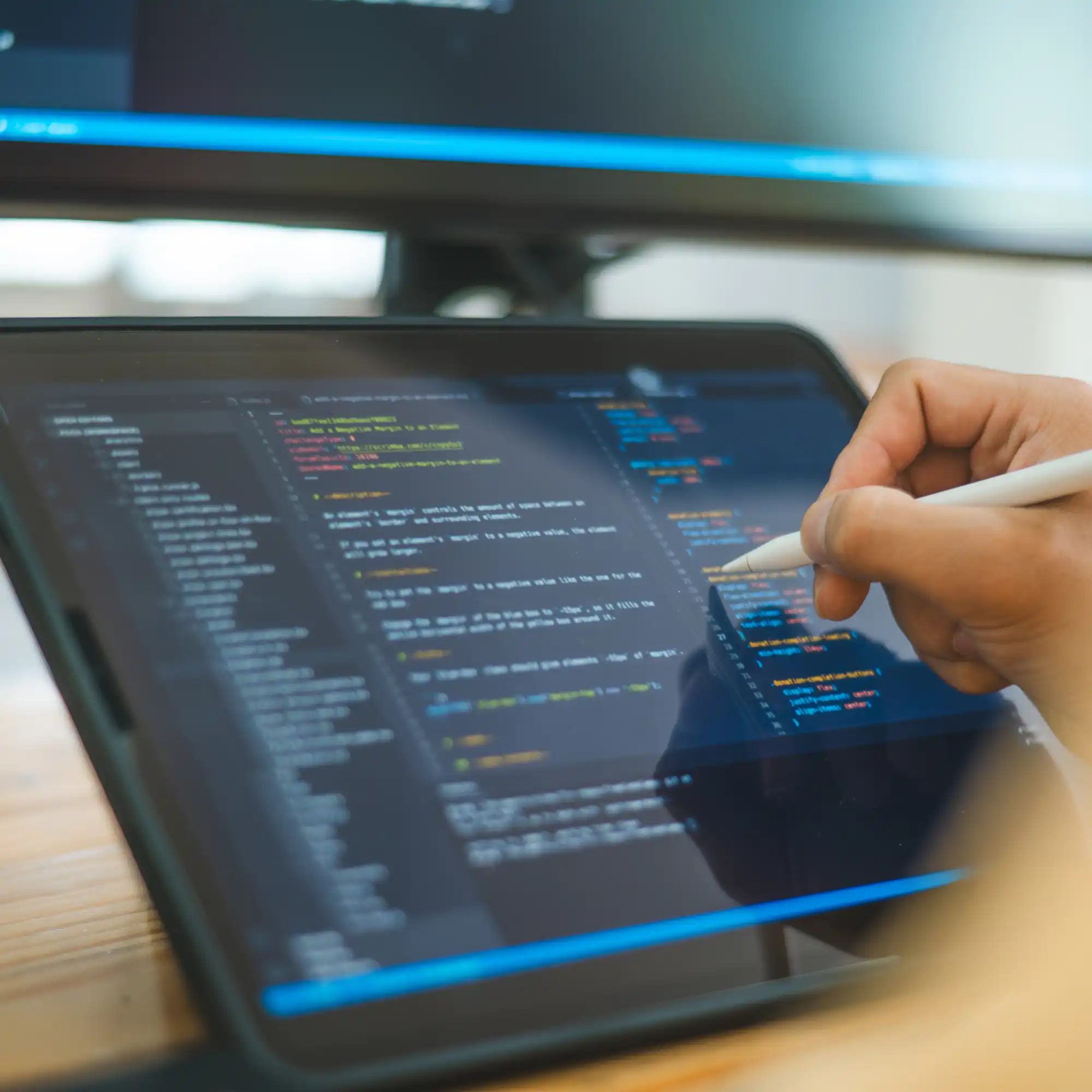 Kode program di layar monitor